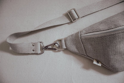 SARAH ÂME | CROSSBODY LEINEN & BAUMWOLLE SILBER