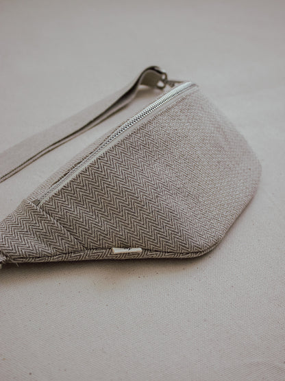 SARAH ÂME | CROSSBODY LEINEN & BAUMWOLLE SILBER
