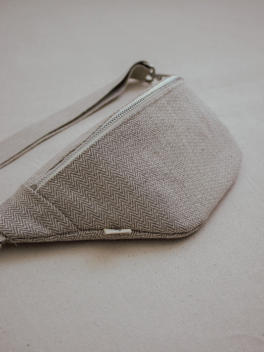 SARAH ÂME | CROSSBODY LEINEN & BAUMWOLLE SILBER