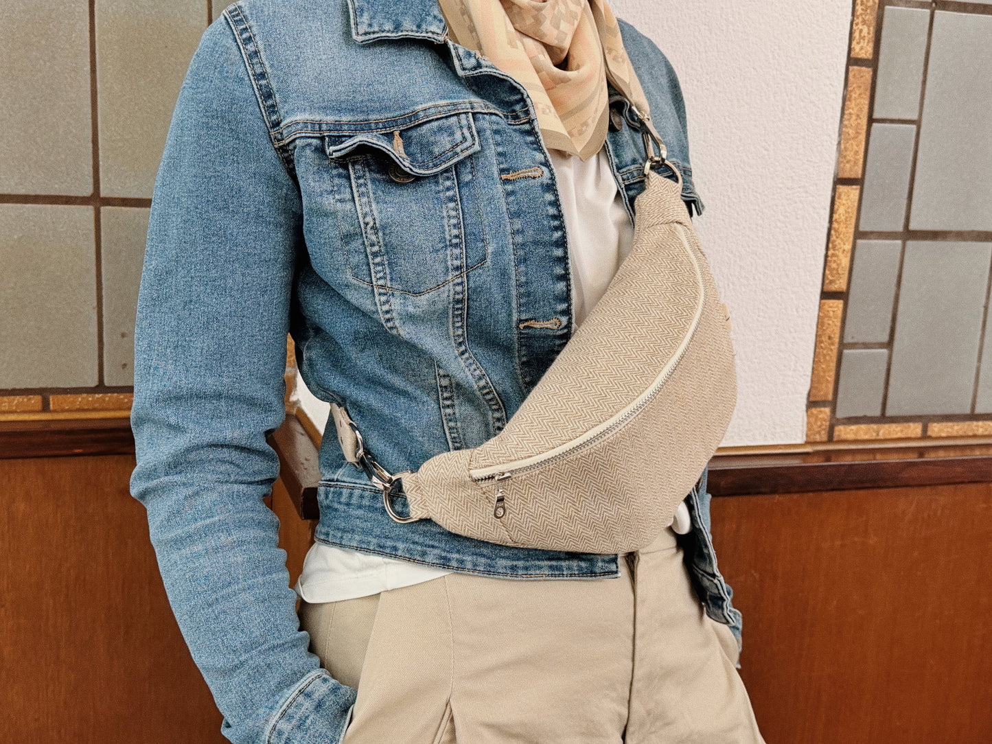 SARAH ÂME | CROSSBODY LEINEN & BAUMWOLLE SILBER